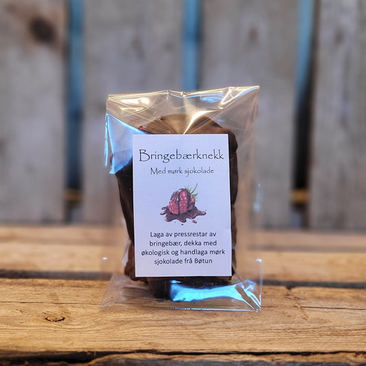 Bringebærknekk med mørk sjokolade
