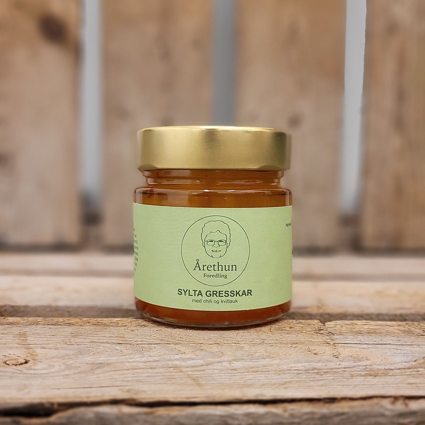 Sylta gresskar med chili og kvitlauk